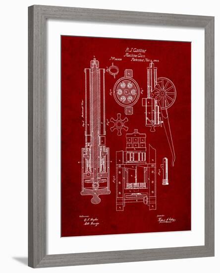 Machine Gun Patent-Cole Borders-Framed Art Print