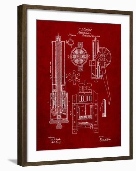 Machine Gun Patent-Cole Borders-Framed Art Print