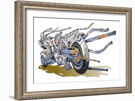 Machine Saturation Dive Unit-HR-FM-Framed Art Print