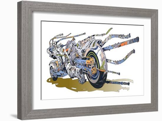 Machine Saturation Dive Unit-HR-FM-Framed Art Print