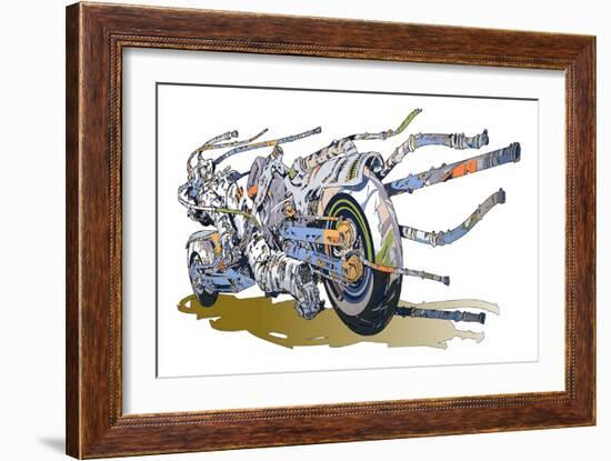 Machine Saturation Dive Unit-HR-FM-Framed Art Print