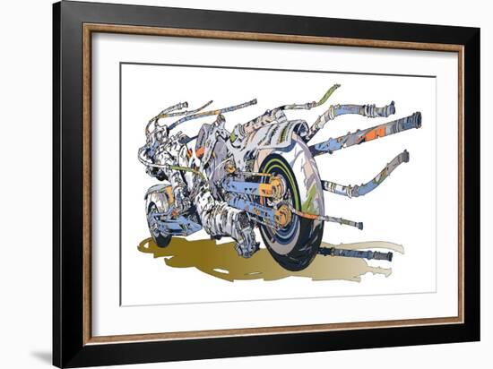 Machine Saturation Dive Unit-HR-FM-Framed Art Print