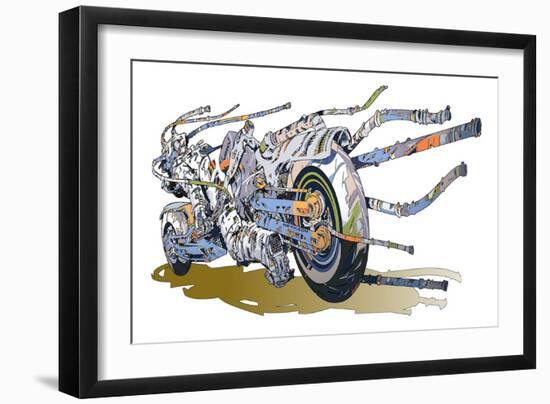 Machine Saturation Dive Unit-HR-FM-Framed Art Print