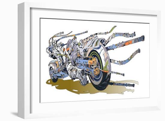 Machine Saturation Dive Unit-HR-FM-Framed Art Print