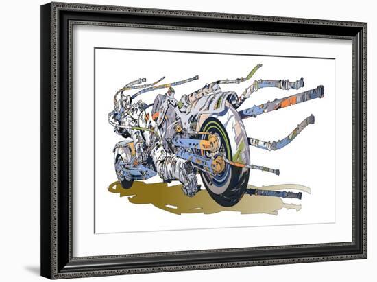 Machine Saturation Dive Unit-HR-FM-Framed Art Print