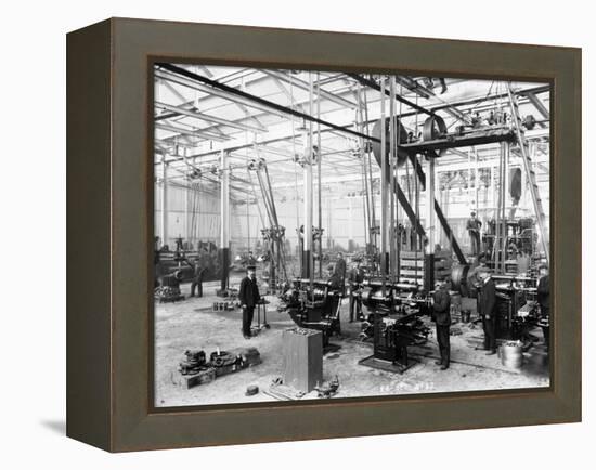 Machine Shop in the Argyll Car Factory, Glasgow, C1899-C1930-null-Framed Premier Image Canvas