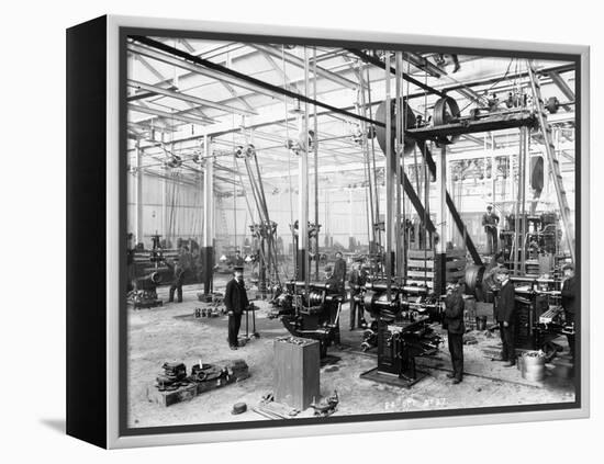 Machine Shop in the Argyll Car Factory, Glasgow, C1899-C1930-null-Framed Premier Image Canvas