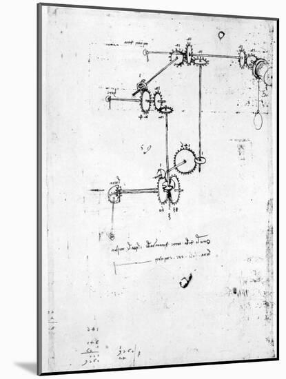 Machinery Designs-Leonardo da Vinci-Mounted Giclee Print