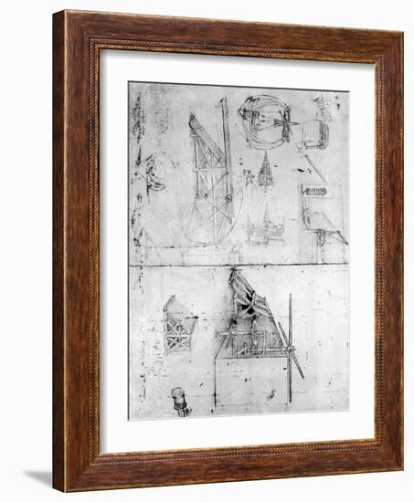 Machinery Designs-Leonardo da Vinci-Framed Giclee Print