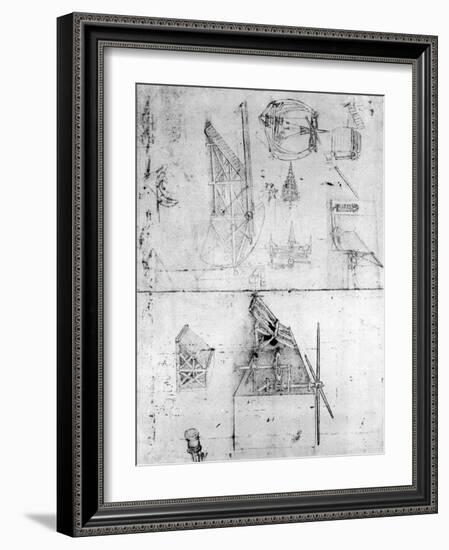 Machinery Designs-Leonardo da Vinci-Framed Giclee Print