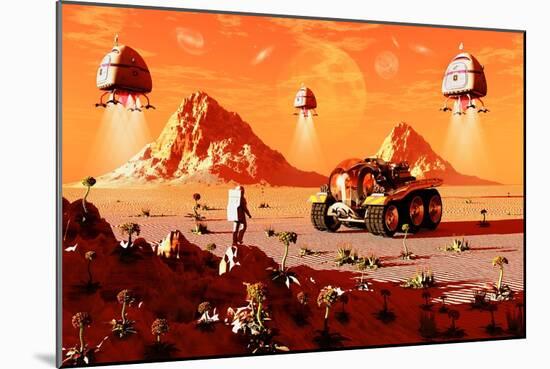 Machines Arriving on an Alien World Which Is About to Be Colonized-null-Mounted Art Print