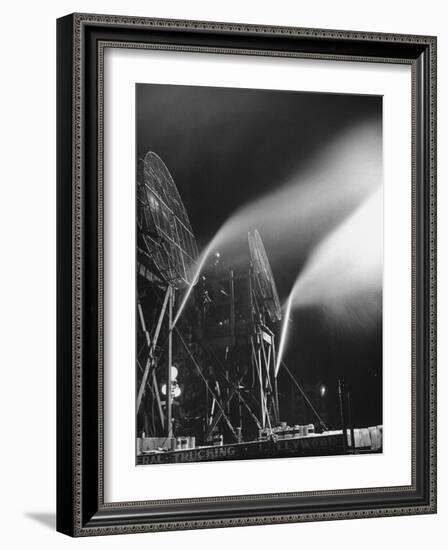 Machines Making Snow and Wind on Set of the Movie "It's a Wonderful Life"-Martha Holmes-Framed Photographic Print