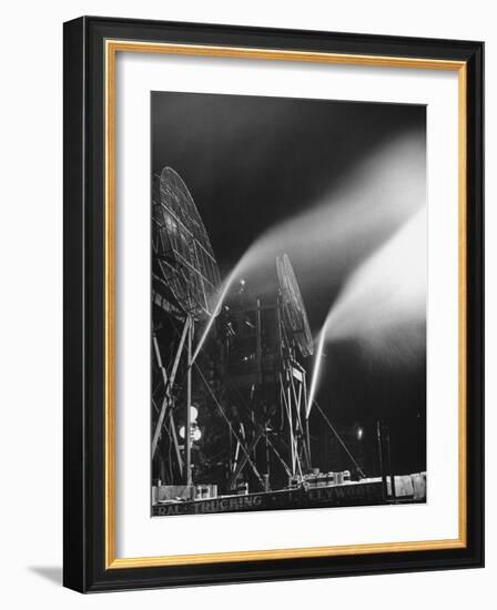 Machines Making Snow and Wind on Set of the Movie "It's a Wonderful Life"-Martha Holmes-Framed Photographic Print