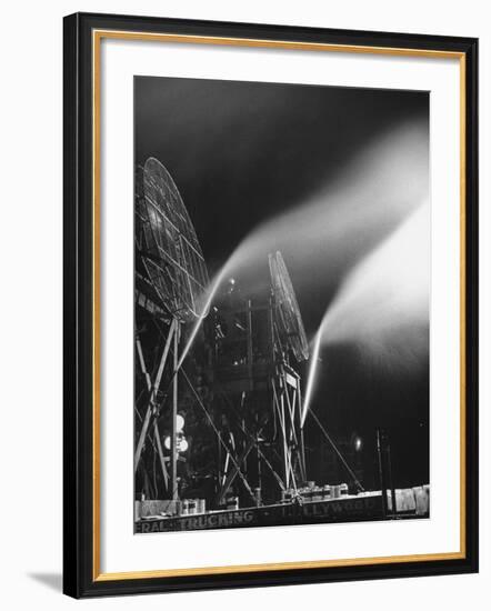 Machines Making Snow and Wind on Set of the Movie "It's a Wonderful Life"-Martha Holmes-Framed Photographic Print