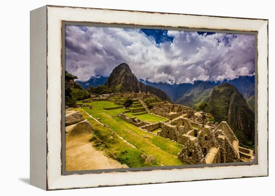 Machu Picchu Incan Ruins, UNESCO World Heritage Site, Sacred Valley, Peru, South America-Laura Grier-Framed Premier Image Canvas