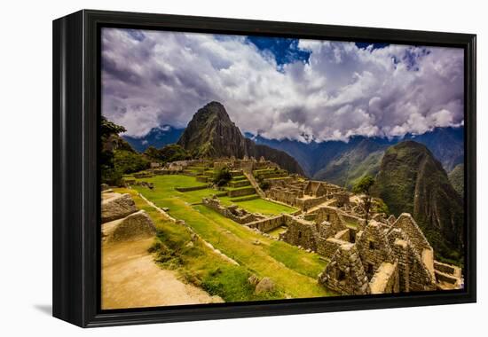 Machu Picchu Incan Ruins, UNESCO World Heritage Site, Sacred Valley, Peru, South America-Laura Grier-Framed Premier Image Canvas