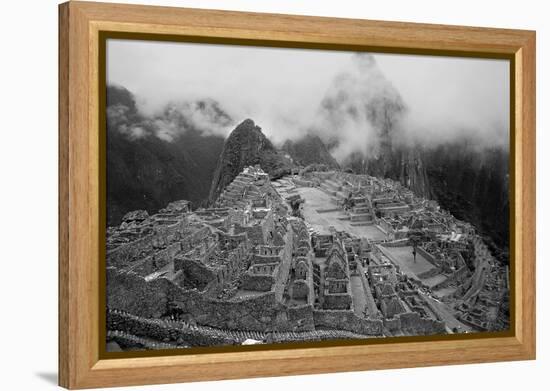 Machu Pichu Peru B/W-null-Framed Stretched Canvas