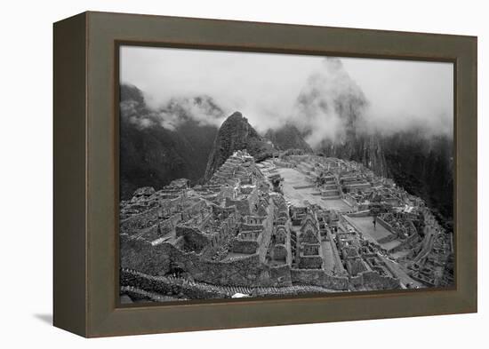 Machu Pichu Peru B/W-null-Framed Stretched Canvas