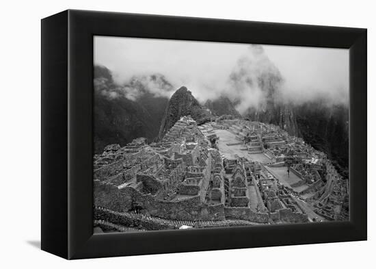 Machu Pichu Peru B/W-null-Framed Stretched Canvas