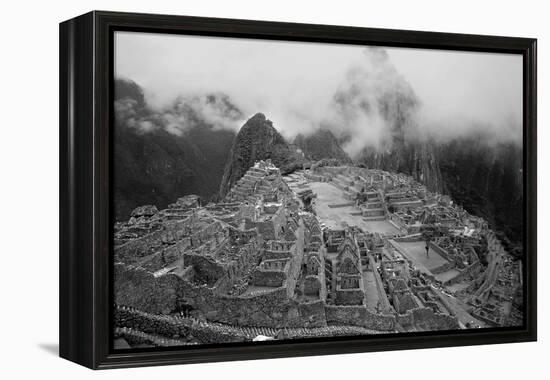 Machu Pichu Peru B/W-null-Framed Stretched Canvas