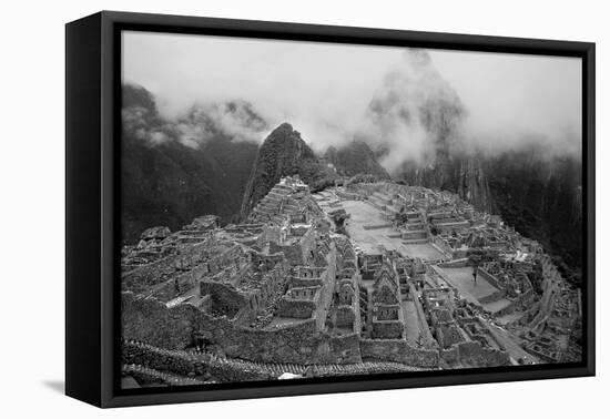 Machu Pichu Peru B/W-null-Framed Stretched Canvas