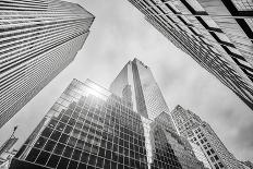 Looking up at Manhattan Skyscrapers on A Foggy Day-Maciej Bledowski-Photographic Print