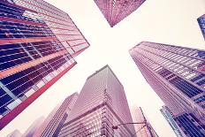 Looking up at Manhattan Skyscrapers at Sunset-Maciej Bledowski-Photographic Print