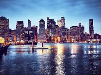 Manhattan Skyline Reflected in East River at Dusk-Maciej Bledowski-Photographic Print