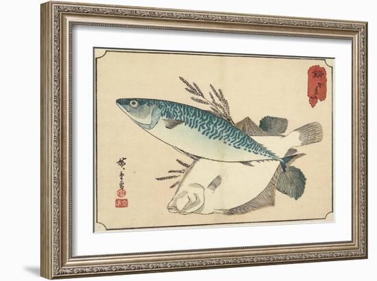 Mackerel and Halibut, Early 19th Century-Utagawa Hiroshige-Framed Giclee Print