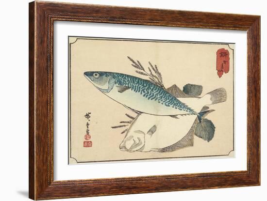 Mackerel and Halibut, Early 19th Century-Utagawa Hiroshige-Framed Giclee Print