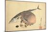Mackerel and sea shells. 1840-Katsushika Hokusai-Mounted Giclee Print
