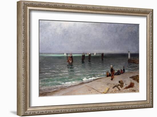 Mackerel fishers, 1877-Fritz Thaulow-Framed Giclee Print