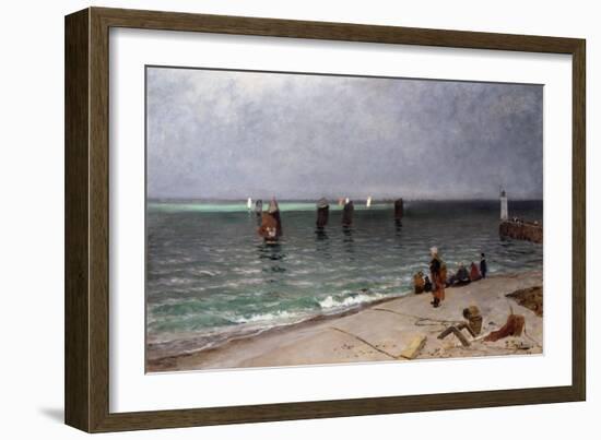 Mackerel fishers, 1877-Fritz Thaulow-Framed Giclee Print