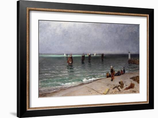 Mackerel fishers, 1877-Fritz Thaulow-Framed Giclee Print