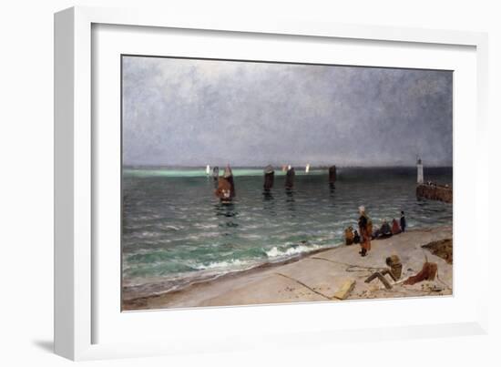 Mackerel fishers, 1877-Fritz Thaulow-Framed Giclee Print