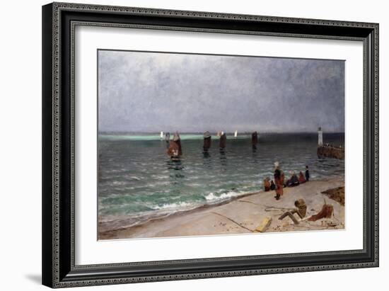 Mackerel fishers, 1877-Fritz Thaulow-Framed Giclee Print