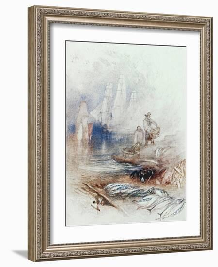 Mackerel on the Beach, circa 1830-35-J. M. W. Turner-Framed Giclee Print