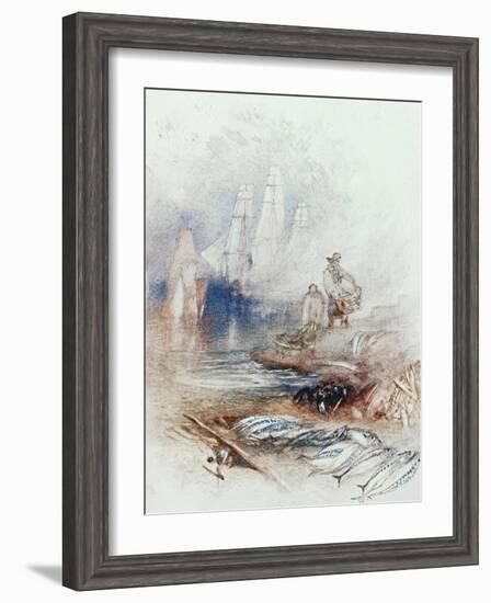 Mackerel on the Beach, circa 1830-35-J. M. W. Turner-Framed Giclee Print