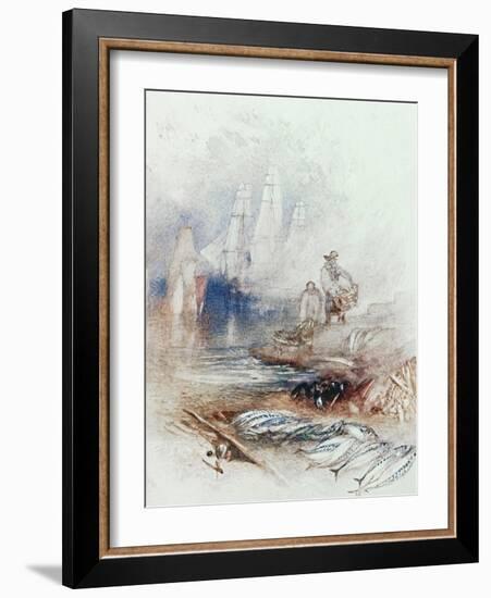 Mackerel on the Beach, circa 1830-35-J. M. W. Turner-Framed Giclee Print