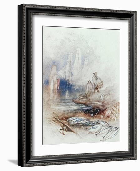 Mackerel on the Beach, circa 1830-35-J. M. W. Turner-Framed Giclee Print