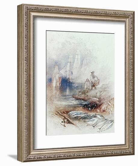 Mackerel on the Beach, circa 1830-35-J. M. W. Turner-Framed Giclee Print