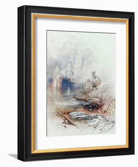 Mackerel on the Beach, circa 1830-35-J. M. W. Turner-Framed Giclee Print