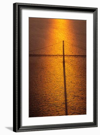 Mackinac Bridge at sunset, Mackinac, Michigan, USA-null-Framed Photographic Print