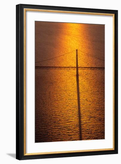 Mackinac Bridge at sunset, Mackinac, Michigan, USA-null-Framed Photographic Print