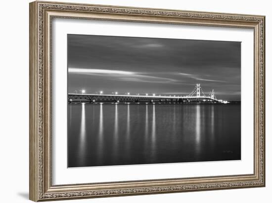 Mackinac Bridge BW-Alan Majchrowicz-Framed Art Print