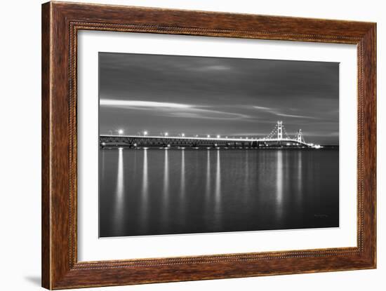 Mackinac Bridge BW-Alan Majchrowicz-Framed Art Print