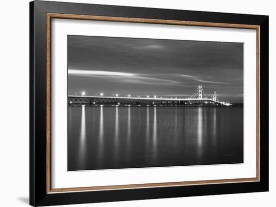 Mackinac Bridge BW-Alan Majchrowicz-Framed Art Print