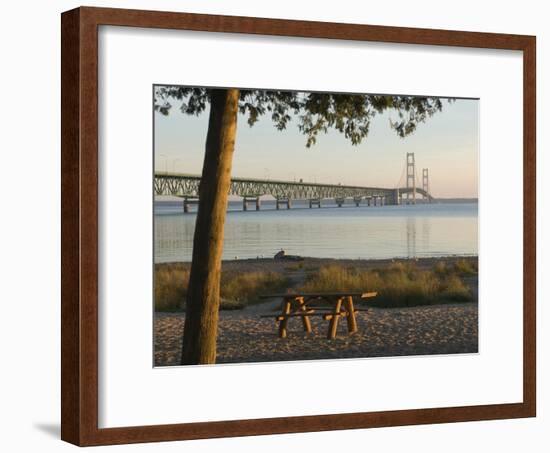 Mackinac Bridge, Mackinaw City, Michigan, USA-Peter Hawkins-Framed Photographic Print