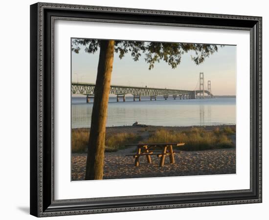 Mackinac Bridge, Mackinaw City, Michigan, USA-Peter Hawkins-Framed Photographic Print