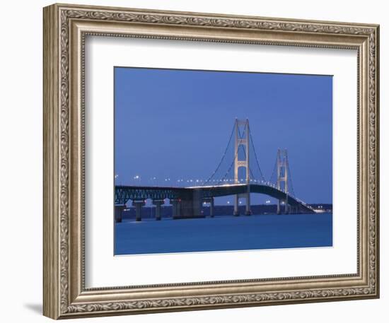 Mackinac Bridge, Straits of Mackinac Between Lakes Michigan and Huron, Michigan, USA-Walter Bibikow-Framed Photographic Print